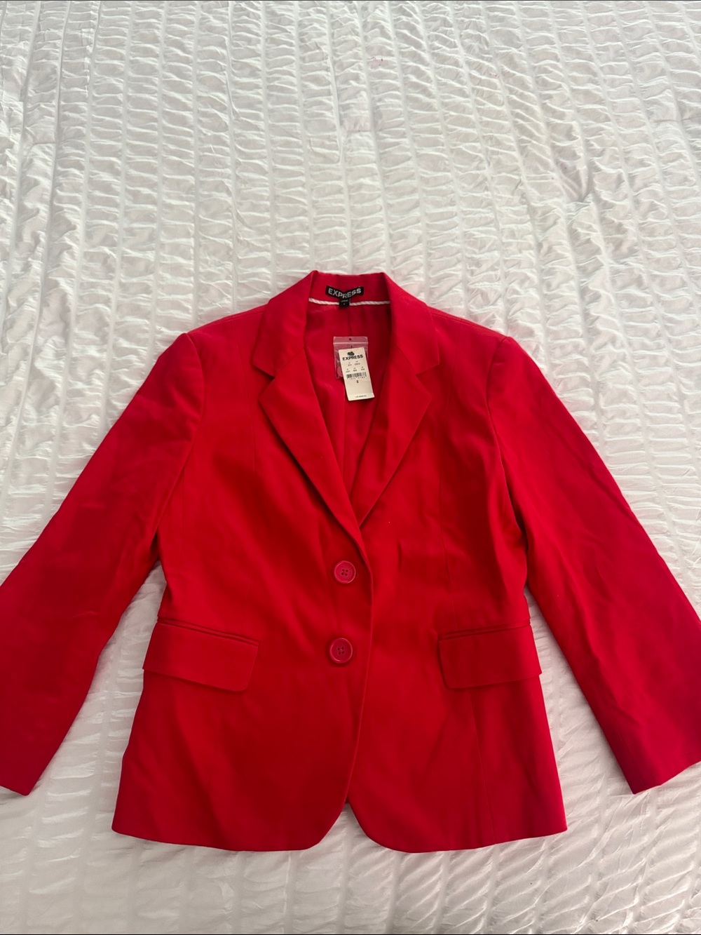 Express Cherry Red Women's Two-Button Blazer